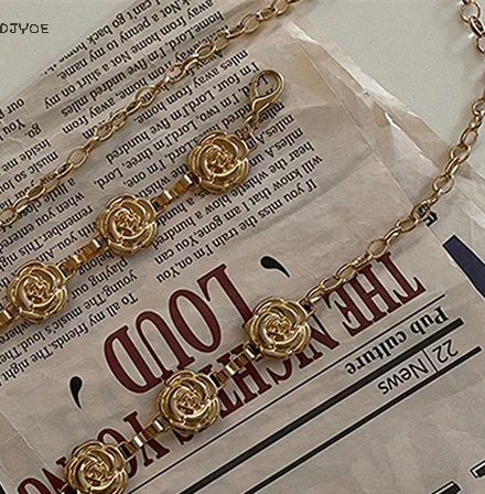 【DJyoe】حزام خصر بوهيمي معدني بتصميم عرقي عتيق للنساء، سترة على شكل زهرة أنيقة، سلسلة خصر، ملحقات ديكور الجسم