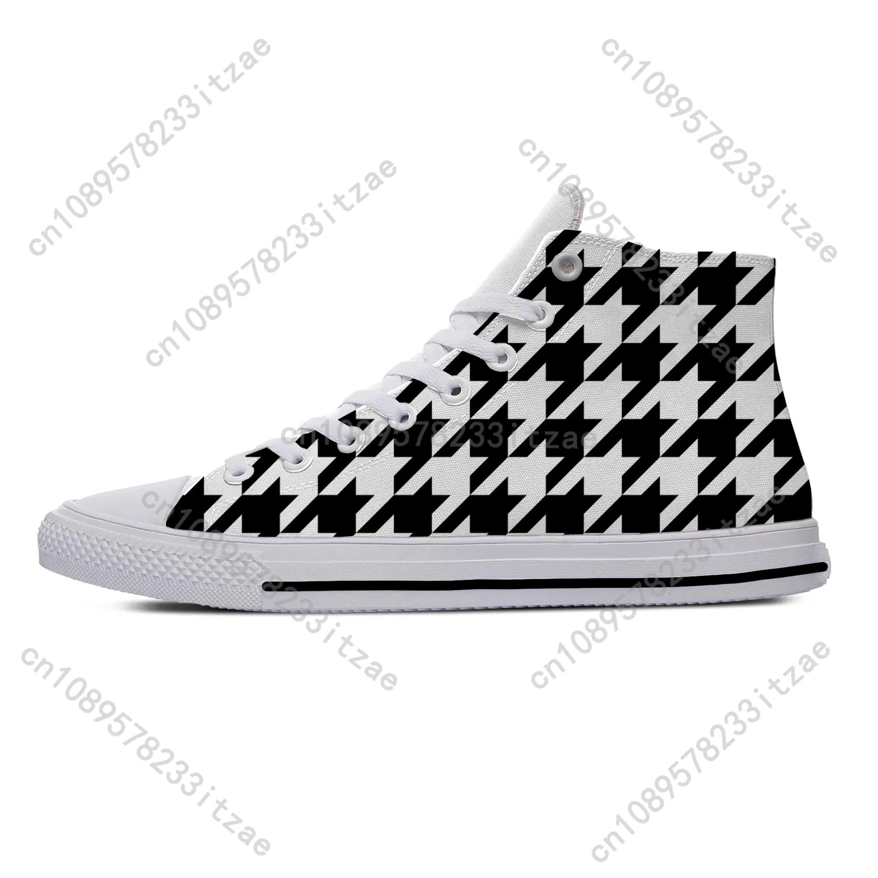 Summer Hot Houndstooth Pattern Cool Fashion Popular Latest Casual Shoes Men Women Casual Sneakers High Top Fashion Board Shoes
