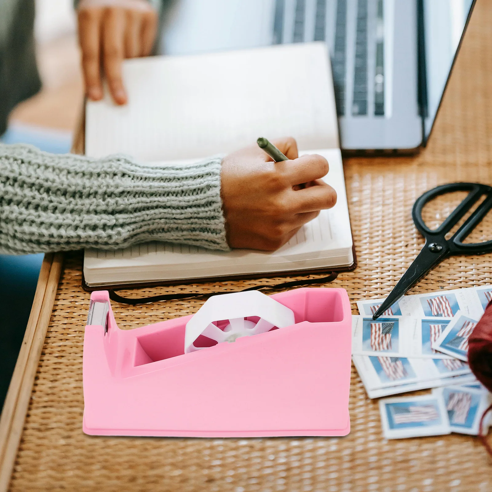 موزع شريط سطح المكتب، تصميم لطيف للمشروعات الفنية، حامل قاطع الشريط المحمول، منظم اللوازم المكتبية القوي