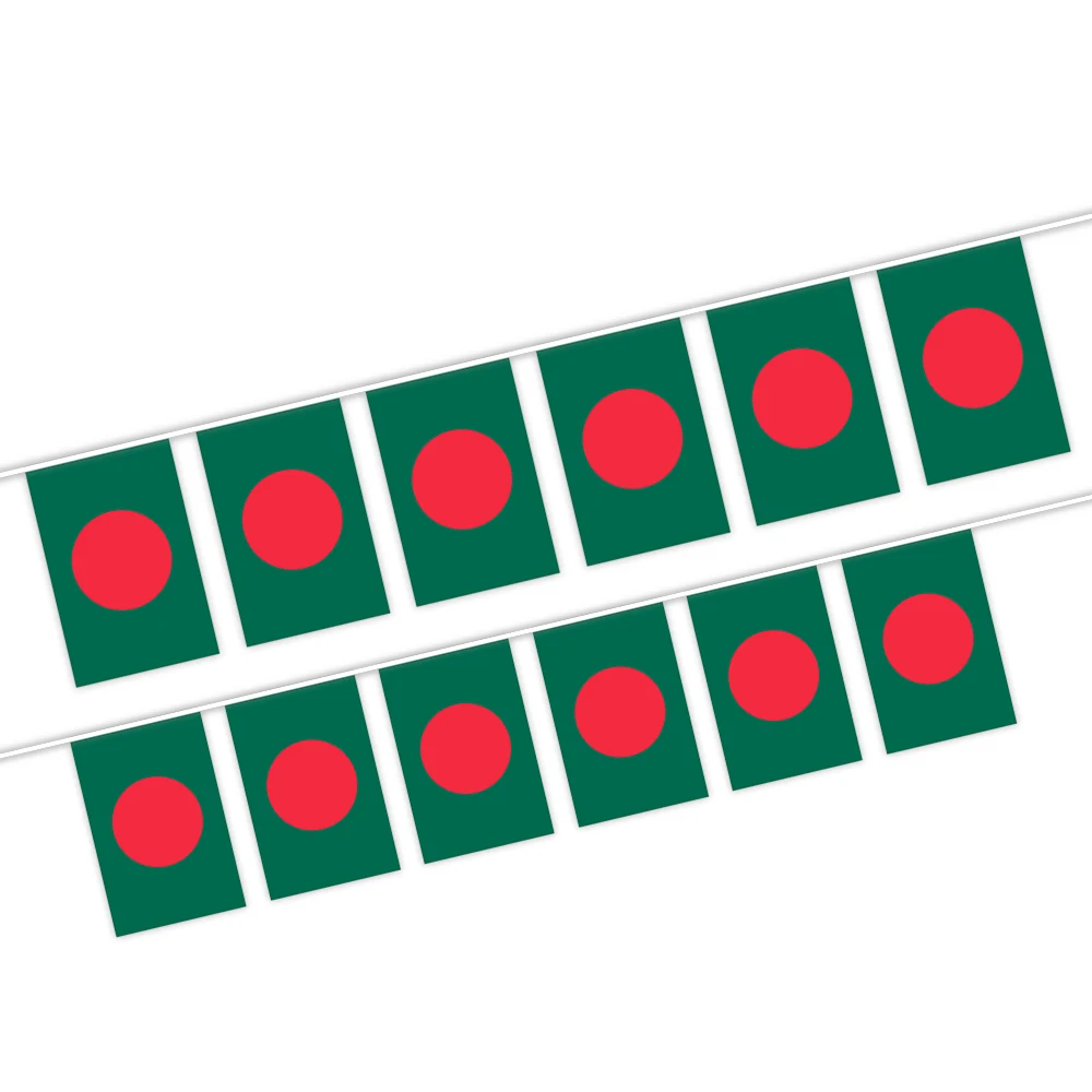 14x21CM Bangladesh character string flag with Digital polyester printing (20pcs/set)