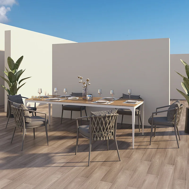 

Rattan furniture combination Nordic outdoor leisure rattan dining table and chair balcony garden courtyard rattan chair cafe tab