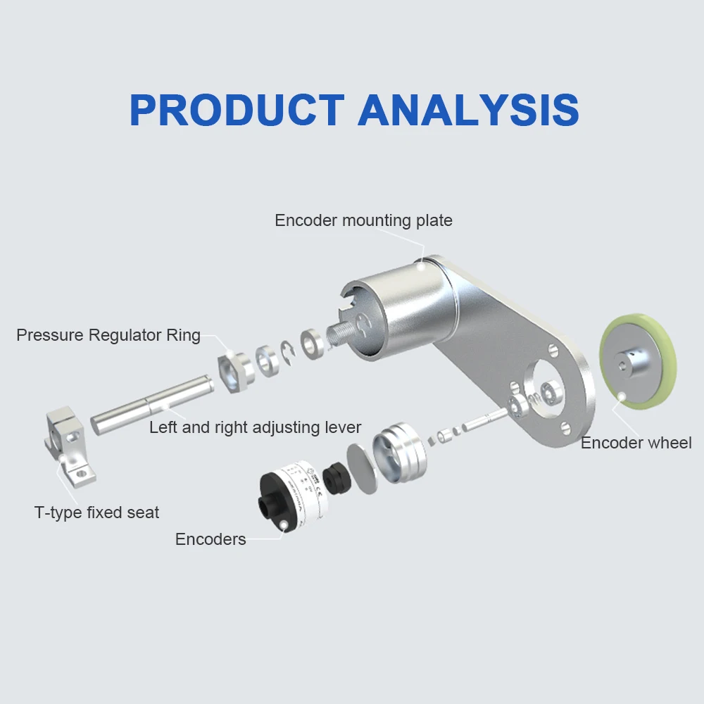 Cloweit 300 MM Polyurethane Metal Synchronizer Rotary Encoder Measurement Meter   Perimeter Circumference 6 8 10 MM Bore