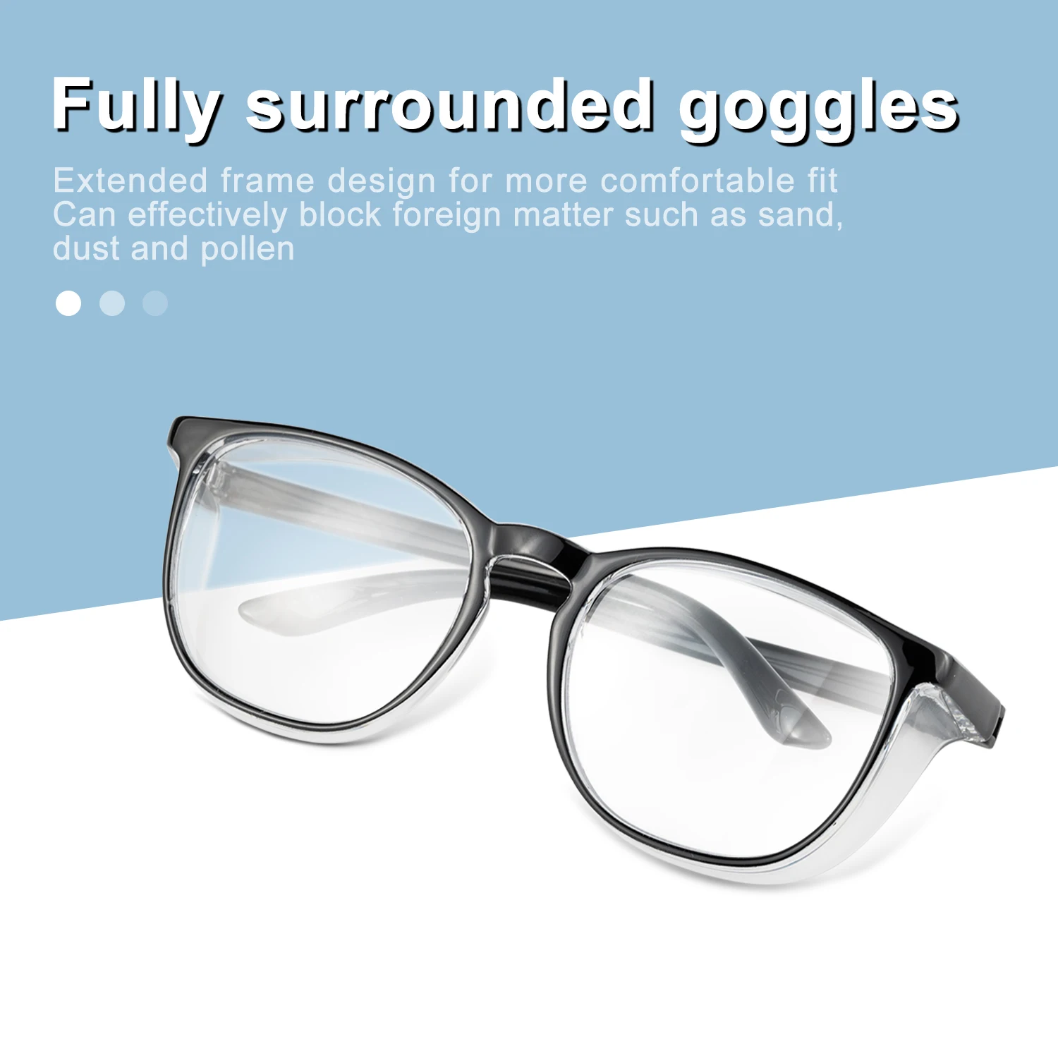 Blue-Light & UV Blocking Polycarbonate Safety Glasses Z87.1 Certified Scratch & Shatter-Proof with Top & Side Shield Model HM9