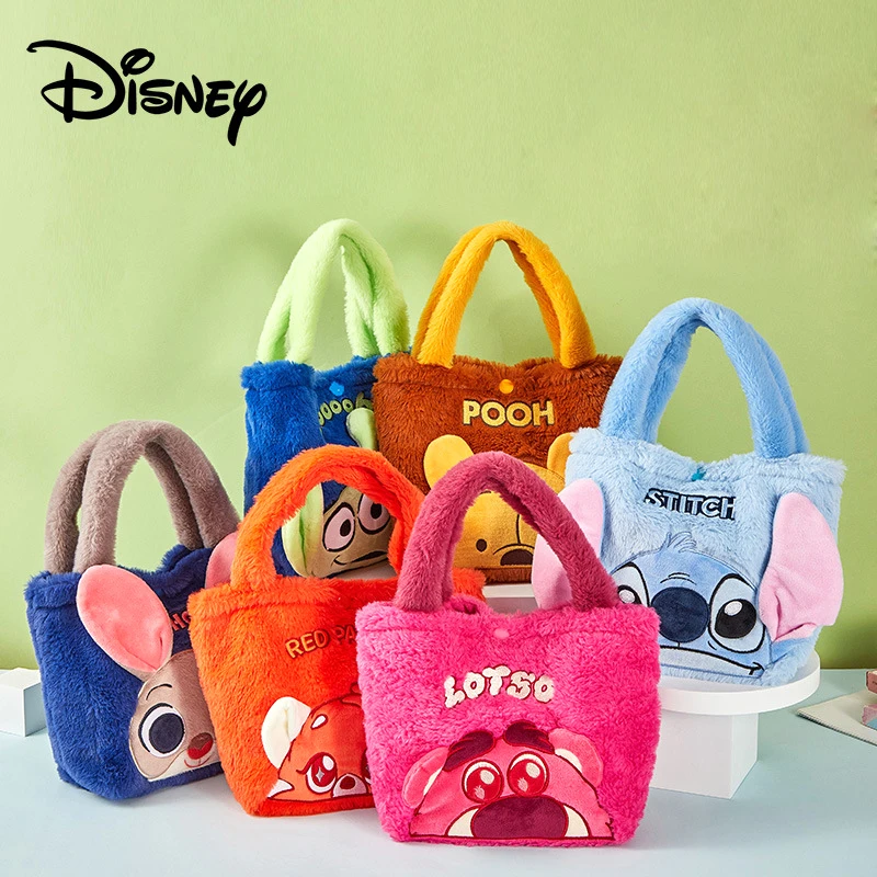 

Disney Kawaii плюшевая сумка клубничный медведь Микки Стич мультфильм аниме клатч косметичка для хранения путешествий для девочек подарок