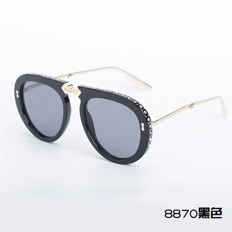 Ladies Foldable Retro Diamond Sunglasses Men Women Fashion Shades UV400 Vintage Aviator Sun Glasses Gafas De Sol Mujer Eyewear