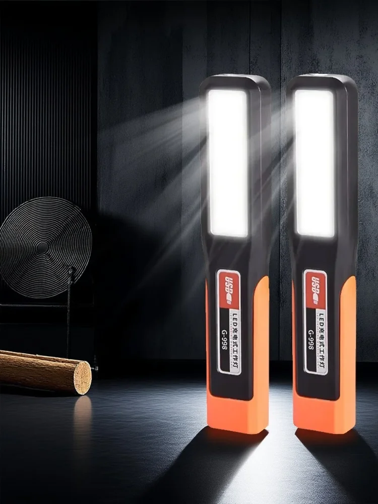 

Мощный светодиодный рабочий фонарь COB, автомобильная лампа для гаража, механика, USB перезаряжаемый фонарик, магнитный фонарь, аварийное освещение, сигнальная лампа