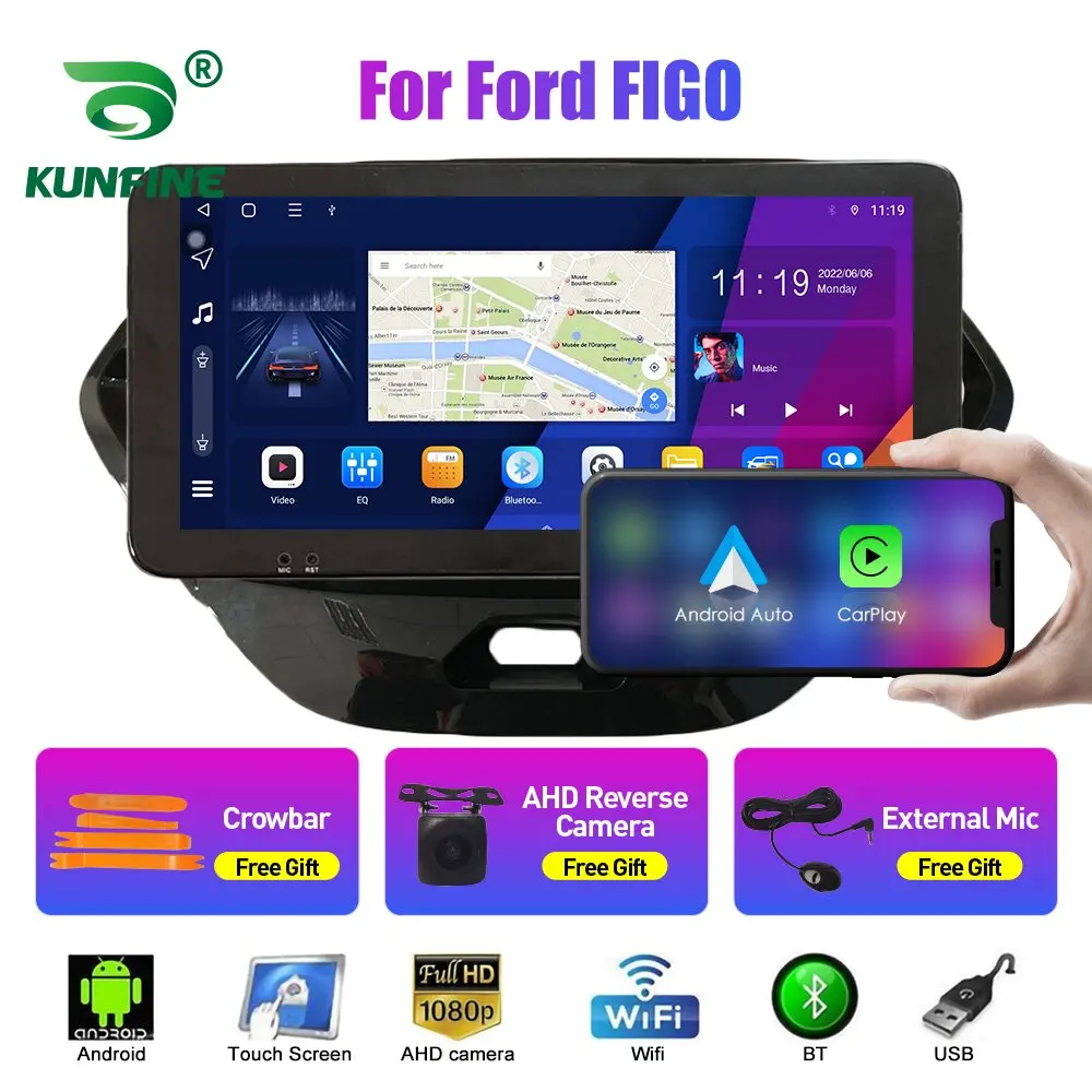 

10.33 Inch Car Radio For Ford FIGO Octa Core 2Din Android Octa Core Car Stereo DVD GPS Navigation Player QLED Screen Carplay