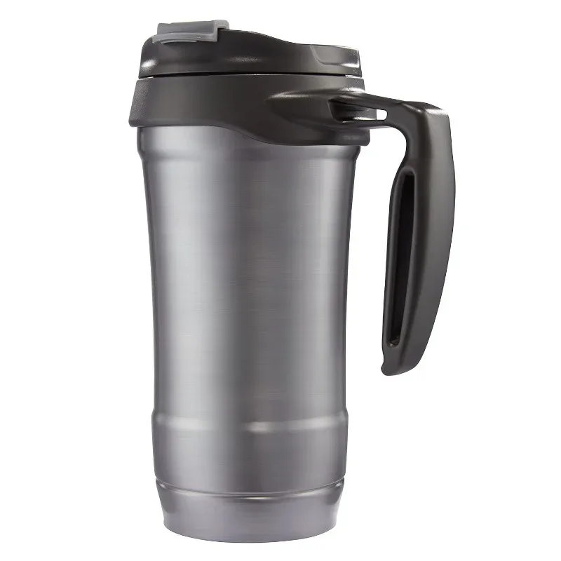 Hero Stainless Steel Travel Mug with Handle, 18 oz., Black