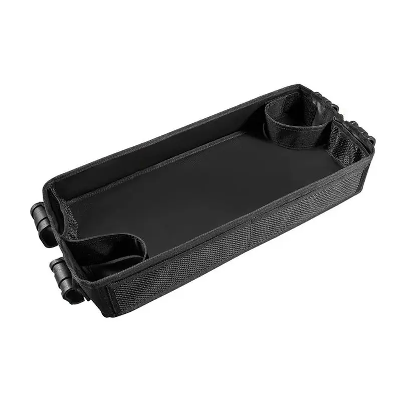 fbil-ベビーカー用トレイ-ベビーカーカップホルダー-オーガナイザートレイ-スナック用-防水フェイクレザーサイドカップホルダー＆メッシュ