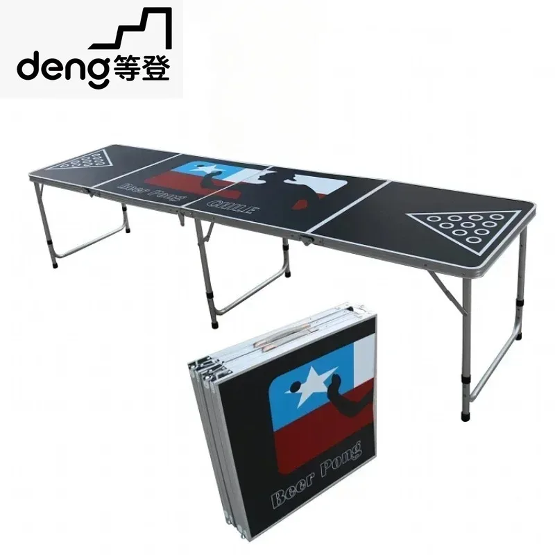 

【Brand New】Beer Pong LED Extended Game Light Weight Easy Carry Aluminum Outdoor Folding Ping Pong Design For Party