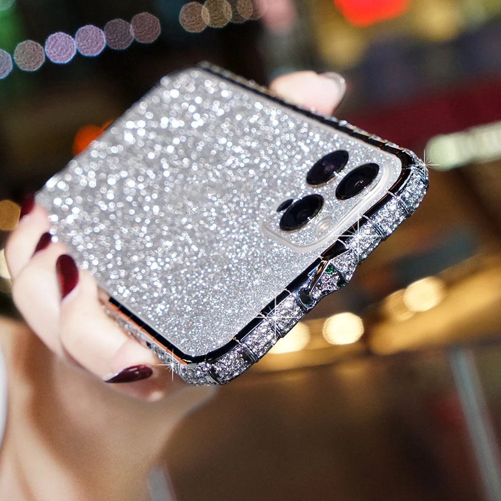 

Dropshipping Bling Rhinestone Metal Bumper For iPhone 14 13 11 12 Pro Max 12 Mini iPhone14 Plus XSMAX Xr Xs Case Border Cover