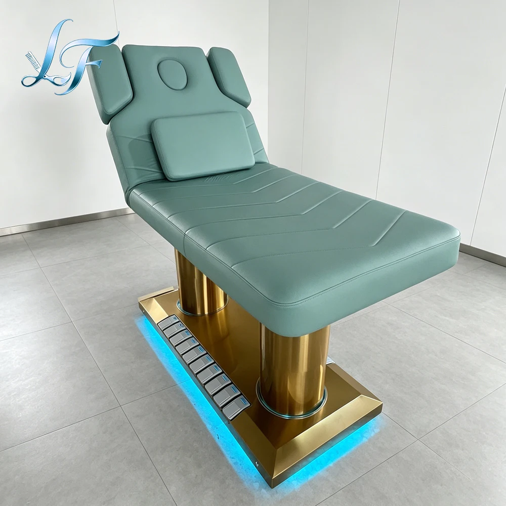 Modern Metal Folding Electric Beauty Bed Multi Function Furniture For Facial Massage Professional Salon Shop