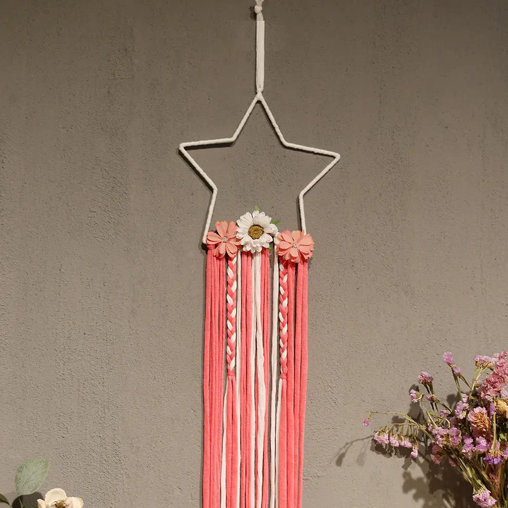 

2pcs Iron Wreath Frame Star Shaped Hoop Diy Craft Garland Frame Home Decor Hanging Ornament Pentagram Macrame Hoop Window Decor