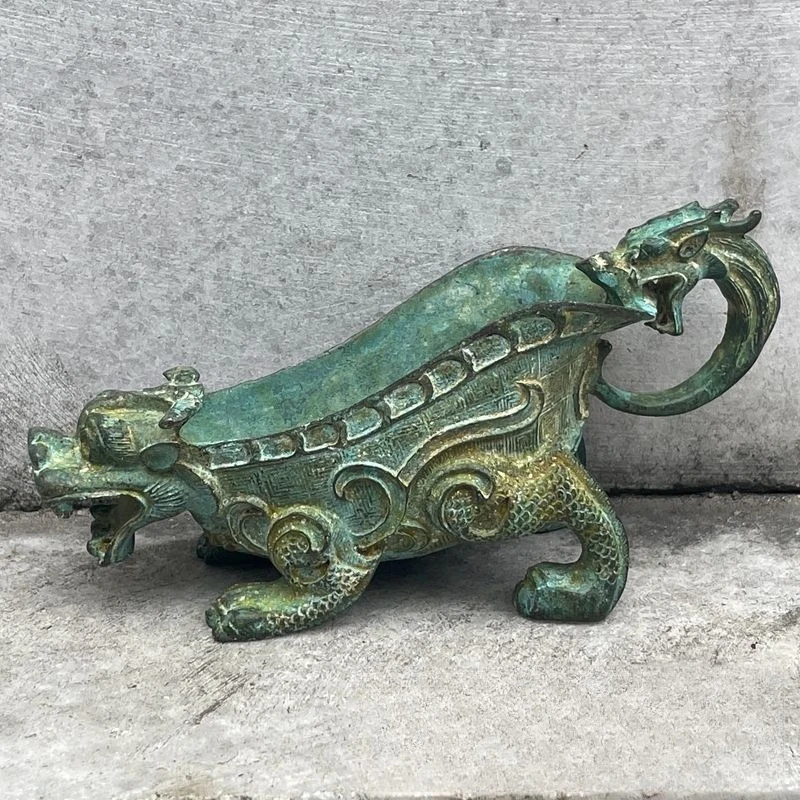 Antique Four-Legged Wine Cup Auspicious Mythical Beast Statue Ornament Wine Glass Collectibles Home Decoration
