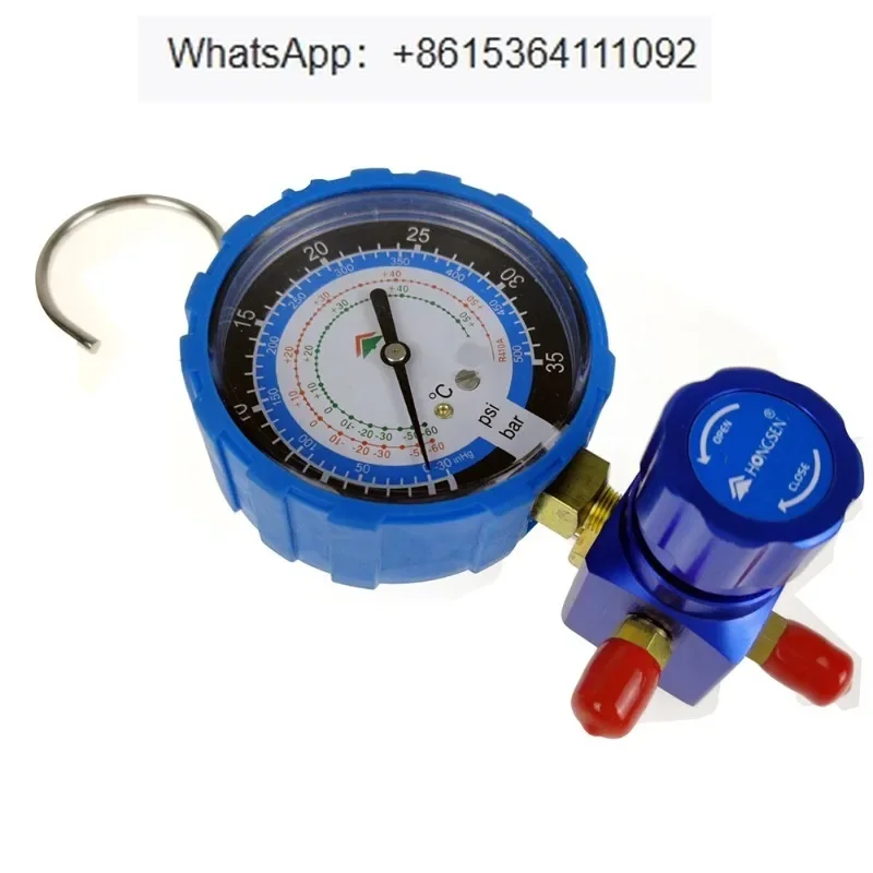 HS-468AL Low Pressure 1-Way Manifold Gauge For R410a R32 Refrigeration Air Conditioning Liquid Meter Snow Table Refrigerant