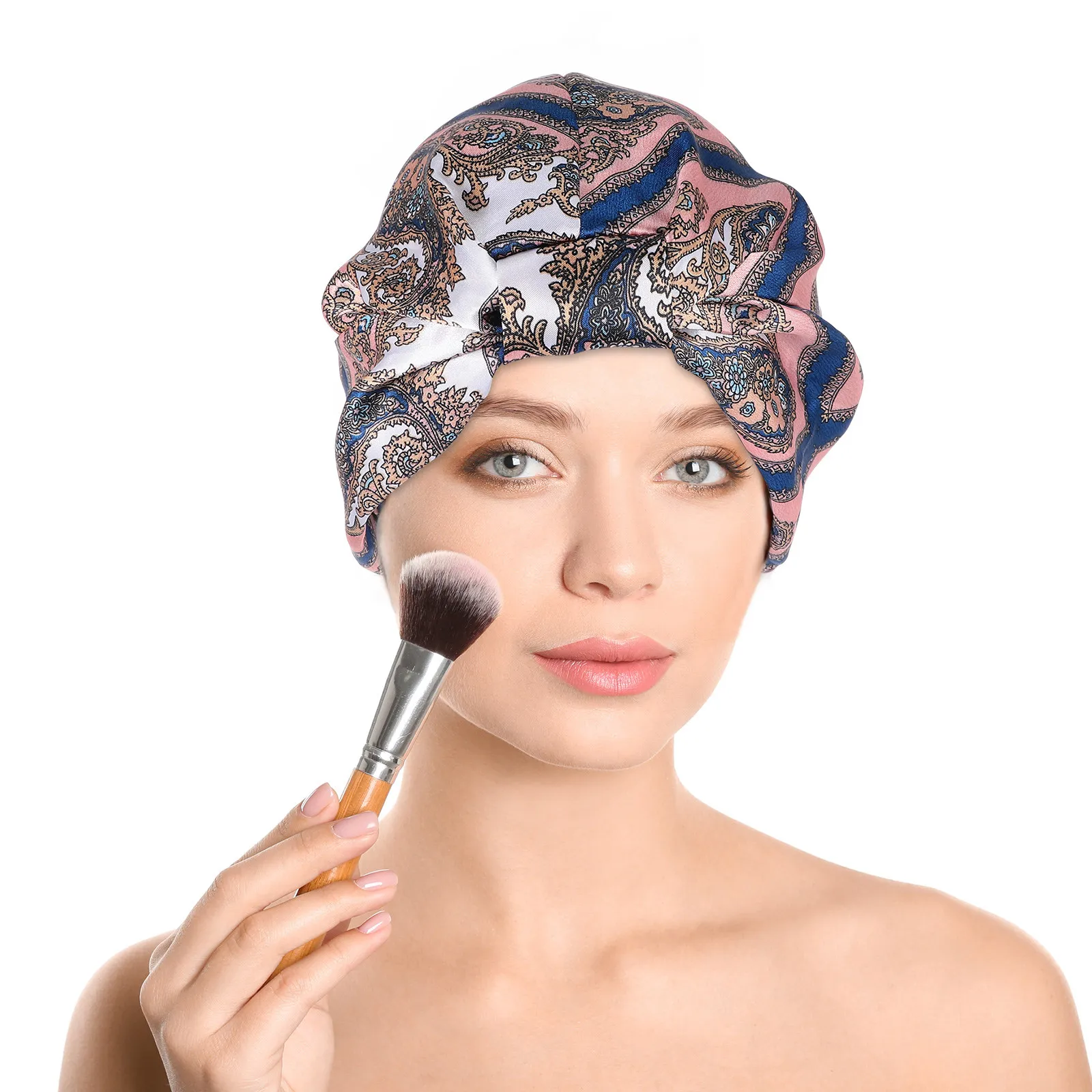 

Атласный женский чепчик для сна с эластичным краем, нескользящий, удобный, для душа, для взрослых, для домашнего использования, мягкая текстура, хорошо сидит