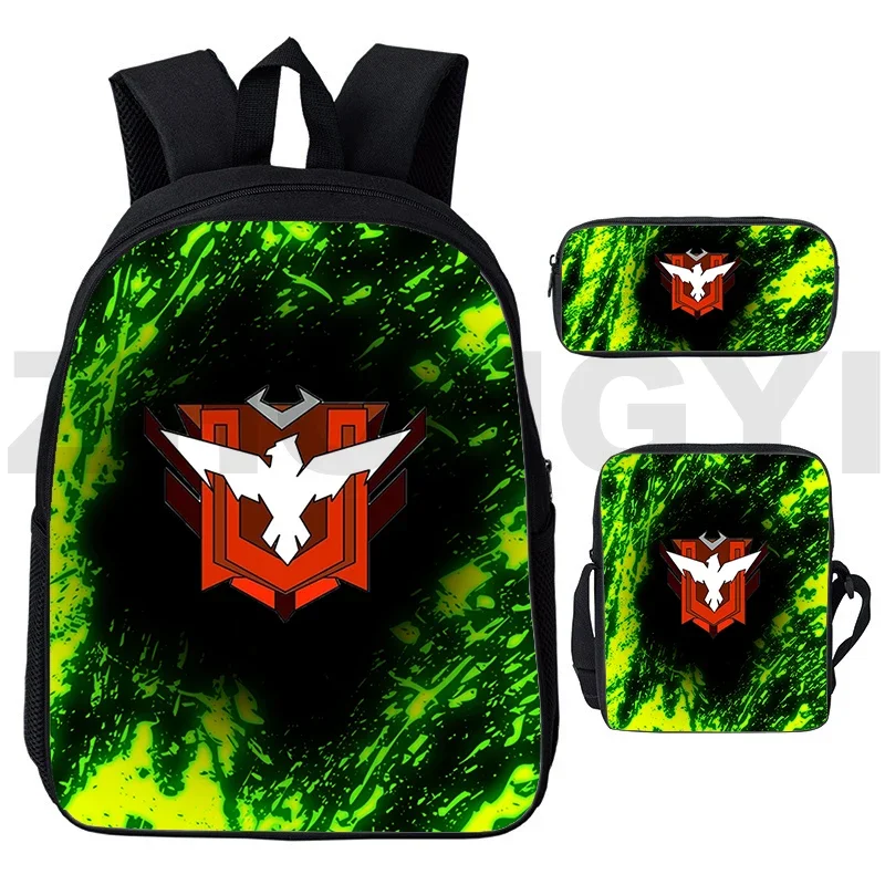 3D Printed Free Fire Garena Game Backpacks Students Anime Bookbag 3 Pcs/Set Top Quality Mens Travel Shoulder Bag Pencil Case