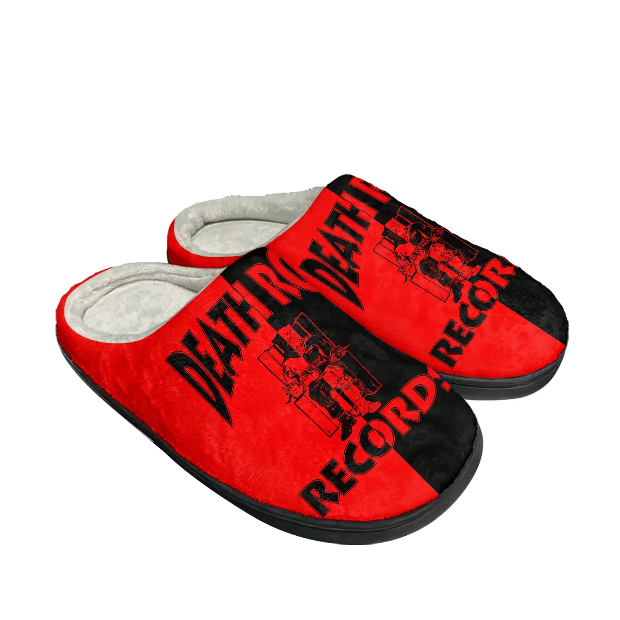 

Death Row Records, домашние хлопковые тапочки на заказ, мужские и женские плюшевые сандалии с 3D принтом, повседневная теплая обувь, термотапочки
