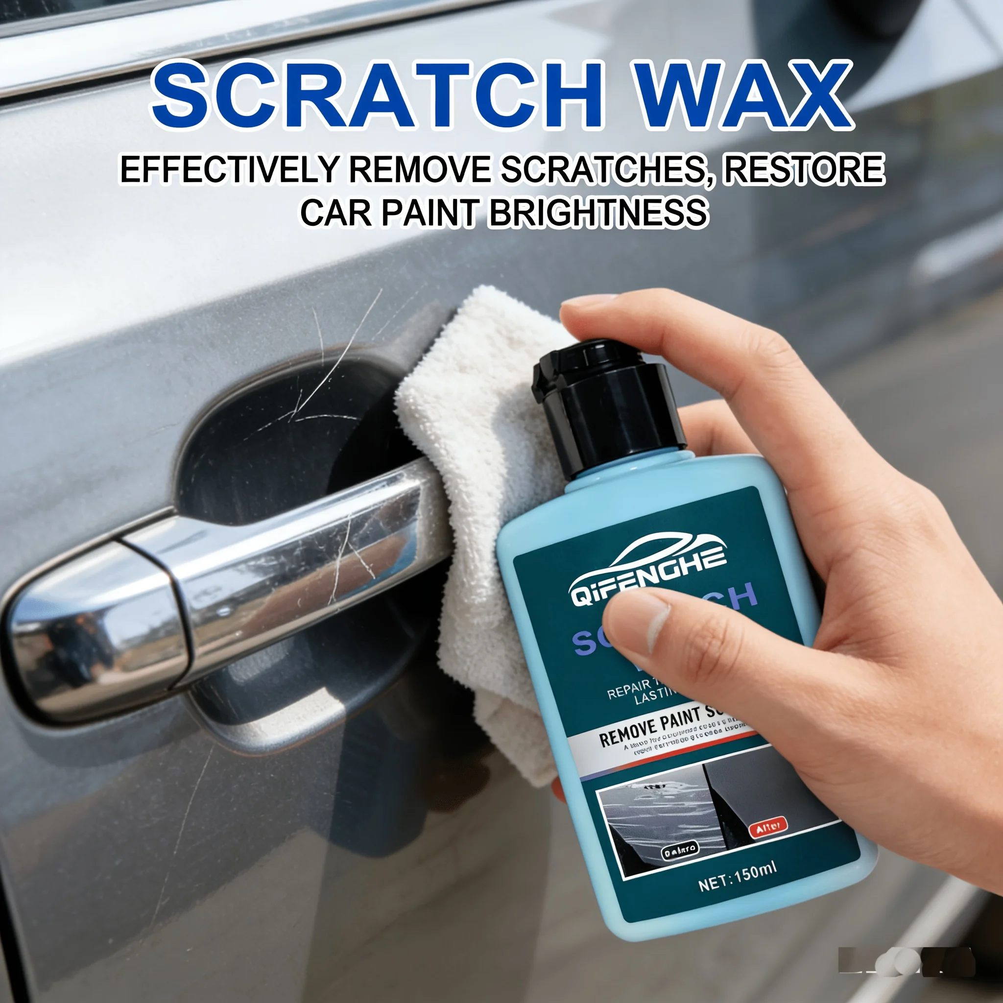 QIFENGHE Scratch Wax 5.07oz Car Paint Scratch Remover Long-Lasting Bright Auto Scratch Repair Polish
