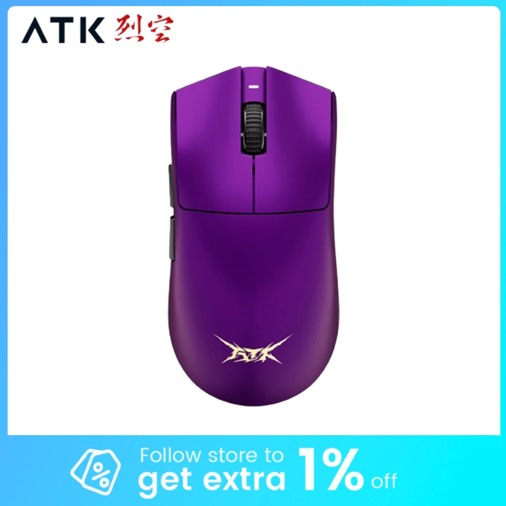 

ATK X1 Mouse Tri Mode Wireless Mouse Paw3950 Paw3395 2 Mode 8000Hz Lightweight Gaming Mice PC Accessories For FPS Gamer Custom