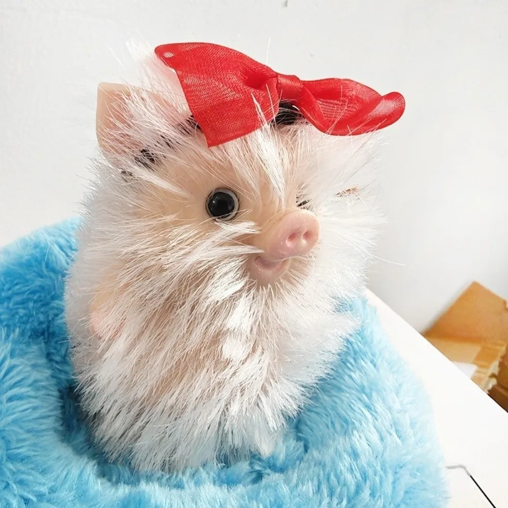 Silicone Reborn Pet Pig Doll Stress Relief Simulation Squeeze Toy Hairy Surface Lifelike Texture Decompression Toy Office Decor