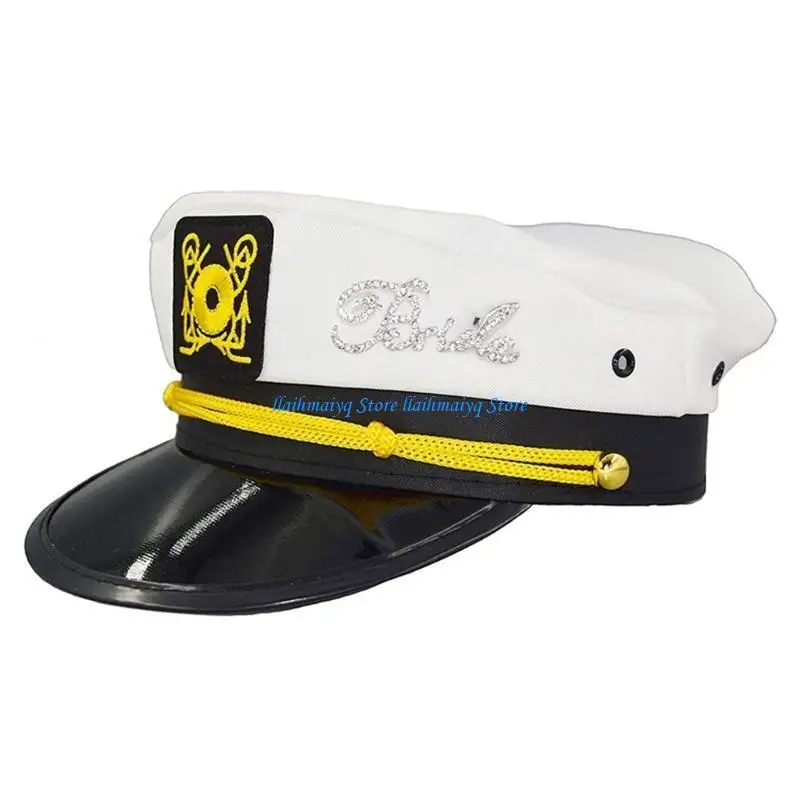 573B Junggesellenabschied-Dekorationsset, Schärpe, weißer Schleier und Kapitän-Yacht-Hut-Set