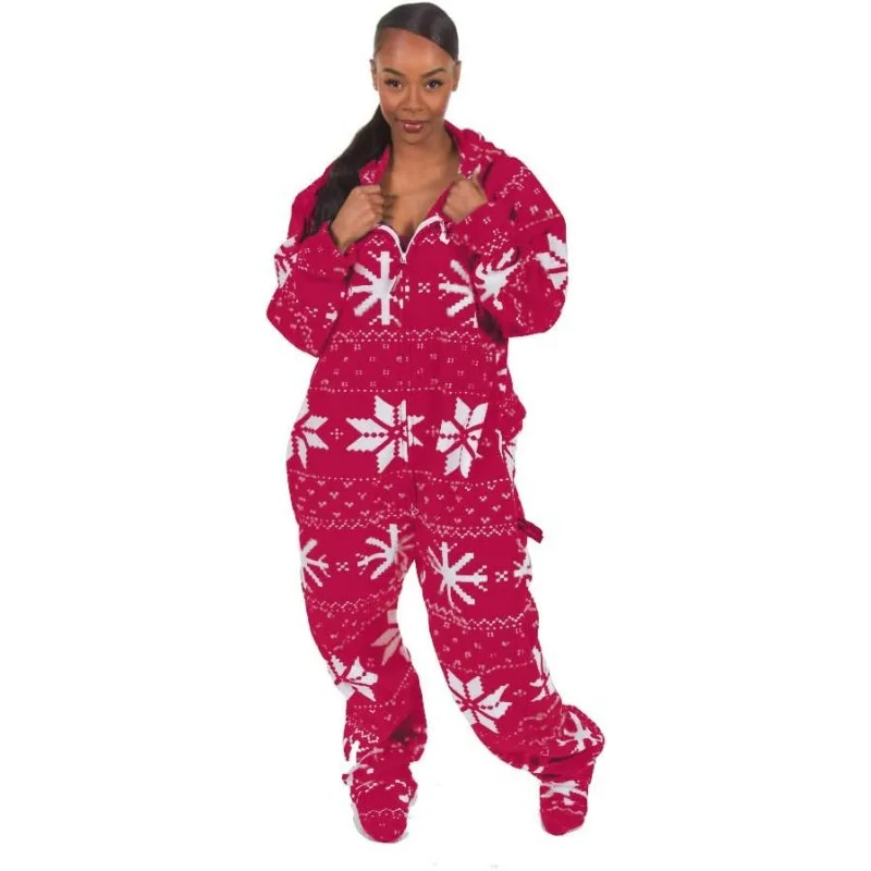 Forever Lazy Footed Adult Onesies One-Piece Pajama Jumpsuits for Men and Women Unisex. with Detachable Feet