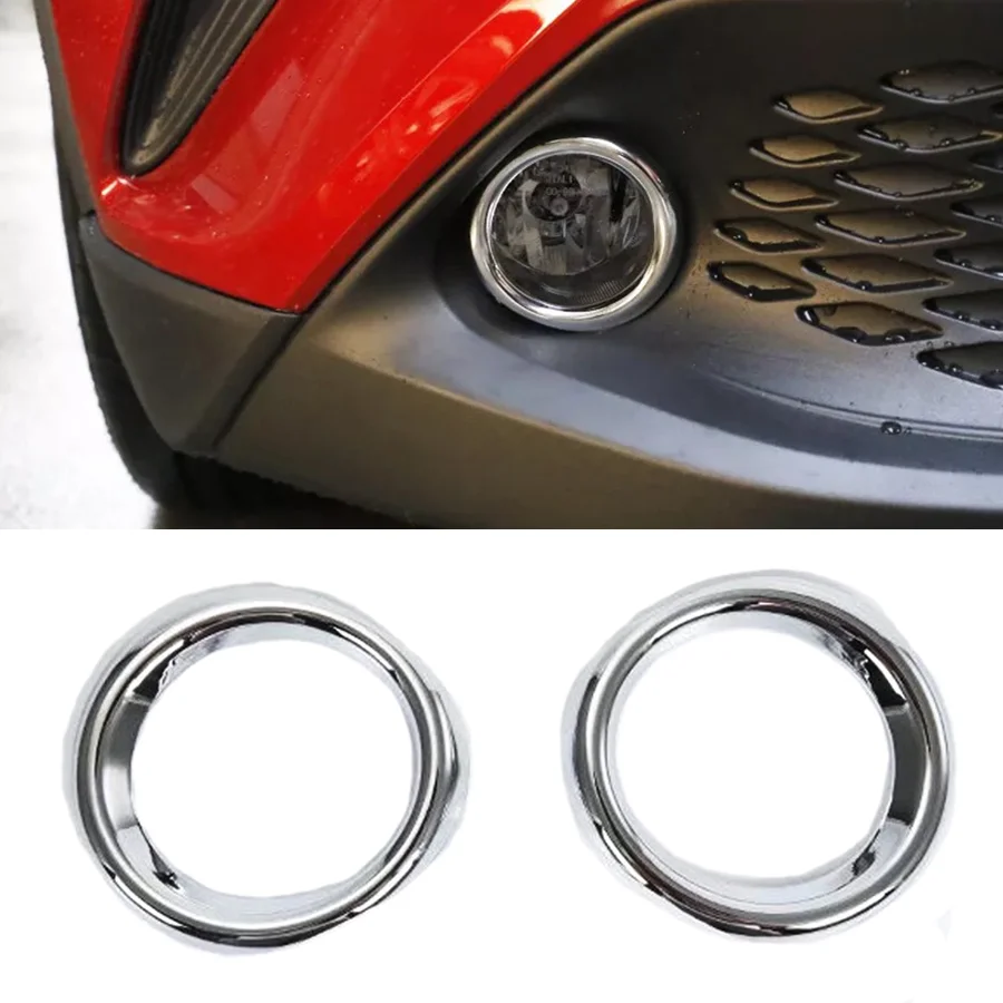 

2x серебряный ABS автомобильный передний/задний противотуманный фонарь, накладка на задний бампер, противотуманная фара, литой светильник, гарнир, подходит для Toyota C-HR CHR 2016-2021