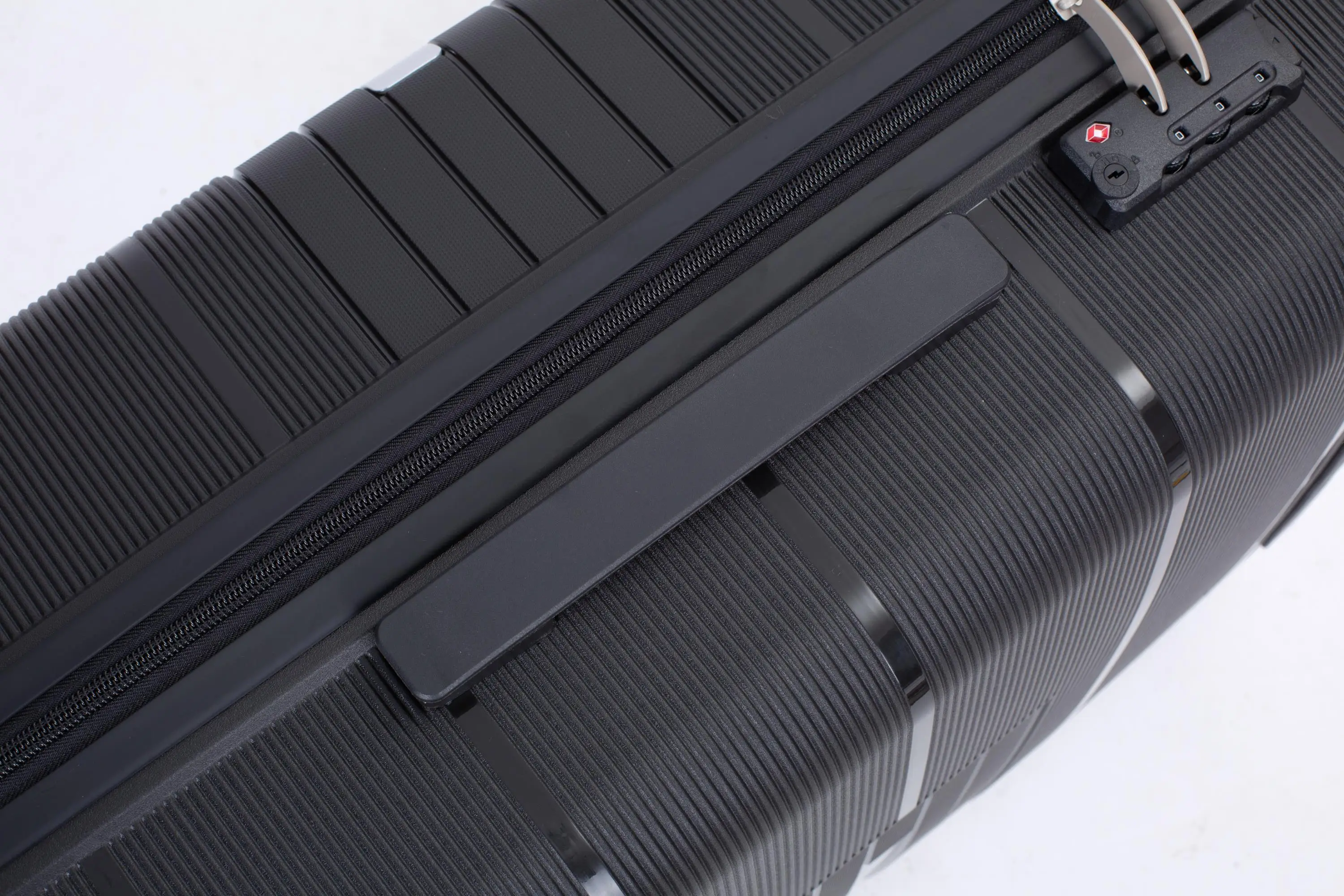 Conjunto de bagagem rígida de 3 peças com trava TSA – mala preta leve com rodas giratórias duplas (20/24/28 polegadas)