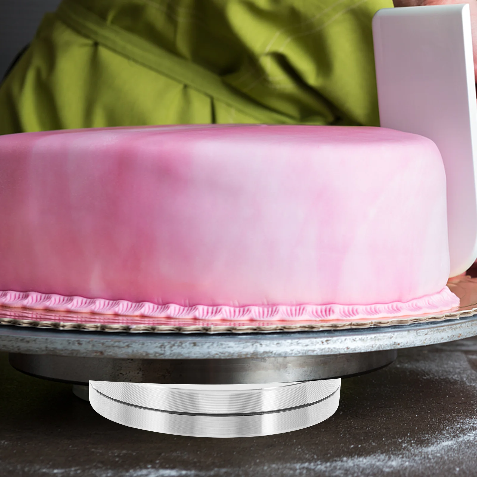 

Aluminum Alloy Bearing Cake Rotating Tray Base Φ60xH15mm Double Sided Groove Smooth Surface Multi Purpose Turntable Bearings