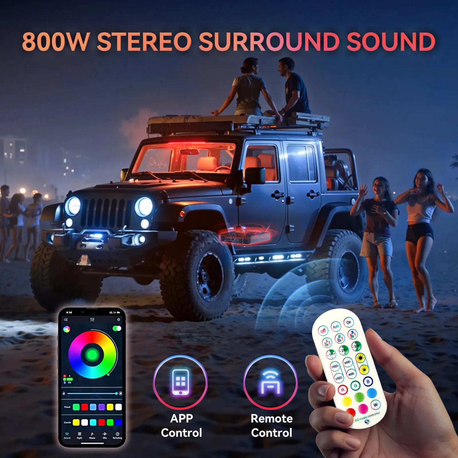 10 بوصة مكبرات صوت للسيارة نشط RMS 80 واط ستيريو نقي باس مثبتة تحت المقعد رقيقة جدا مضخم الصوت APP التحكم ضوء ملون #5