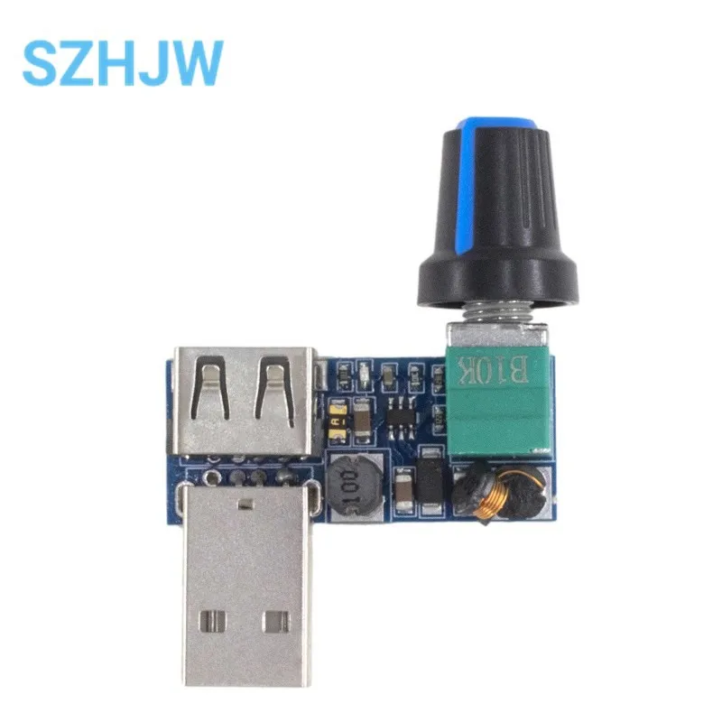 DC 5V USB Fan Stepless Speed Controller Regulator with Switch Speed Module Fan Governor Volume Regulator Board