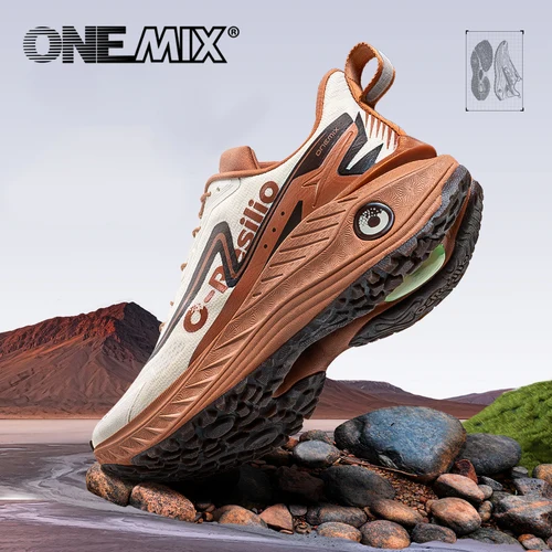 ONEMIX 남성용 경량 크로스 컨트리 러닝화, 충격 흡수, 미끄럼 방지, 내마모성, 등산, 가을, 겨울