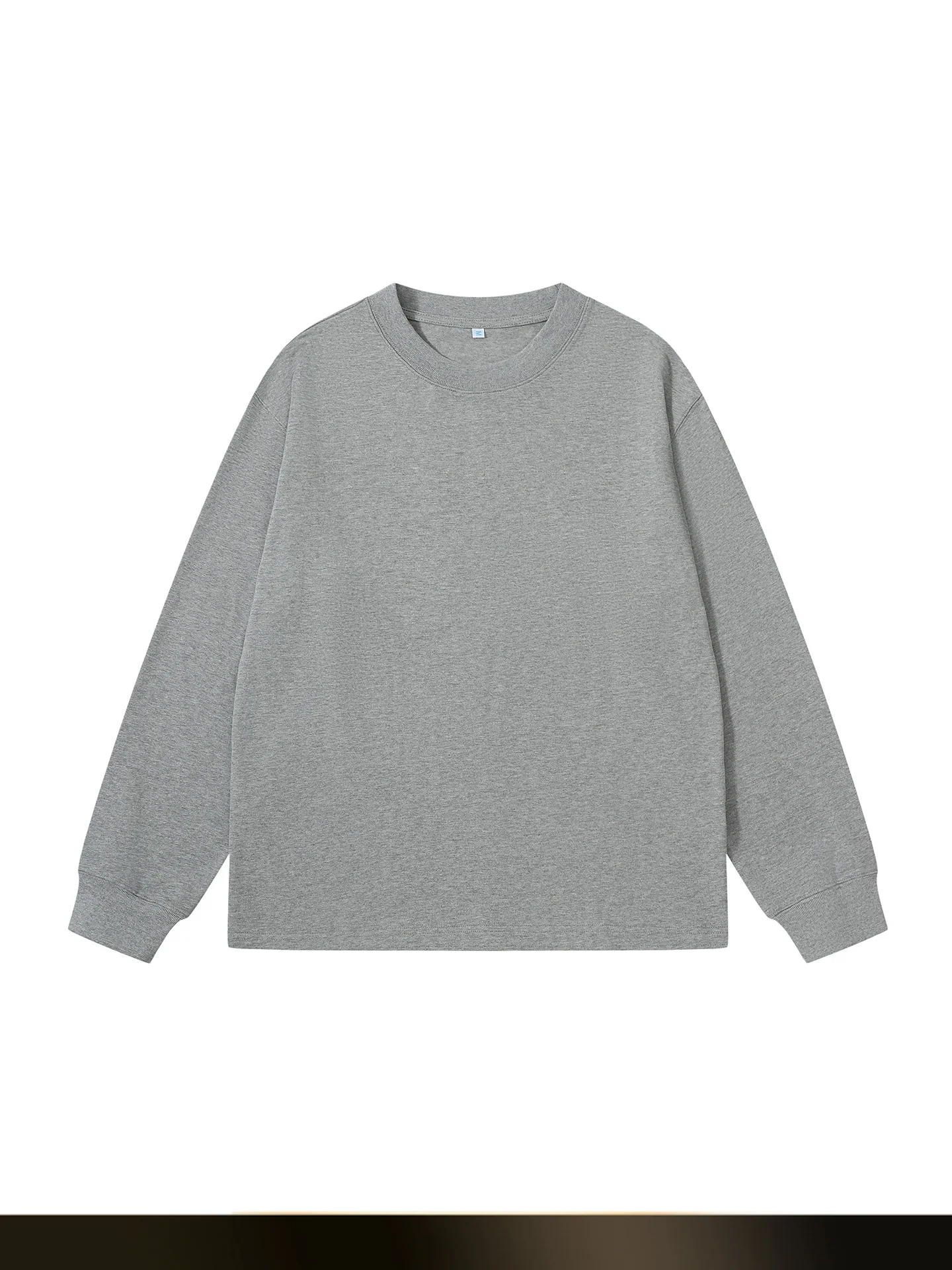 

Retro Japanese Sle Long Sve round Ne T-irt 320G Pure Color Loose Casual ex Autumn New Faion Versatile Sweatirt