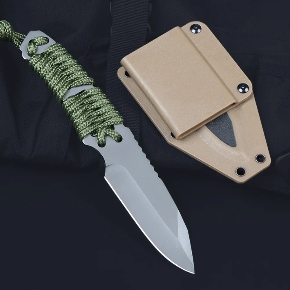 EDC Outdoor Straight Knives All-in-One Knife High Hardness Emergency Rescue Camping Window Breaking Multi-tools with K Sheath