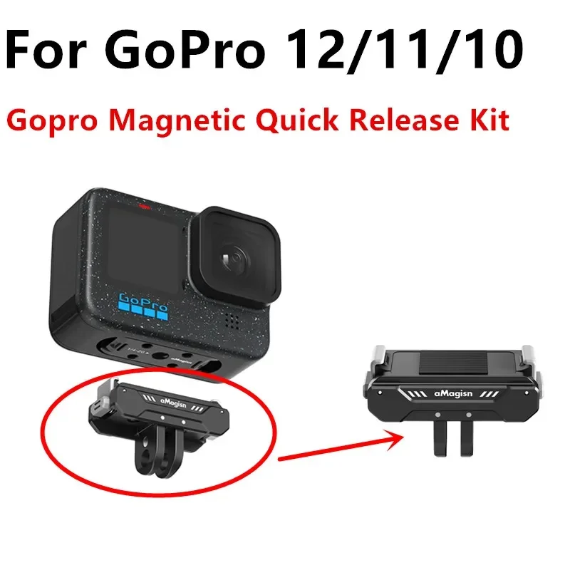 1pcs Metal Magnetic Quick Release Kit Portable Sports Camera Accessories for GoPro Hero 12/11/10/9/8/11Mini/MAX