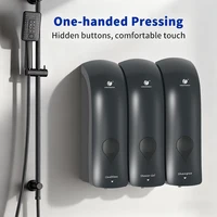 Dispensador de Gel de ducha con bomba de líquido sin taladro montado en la pared, soporte para champú y acondicionador para baño, hogar, Hotel, dispensador de jabón