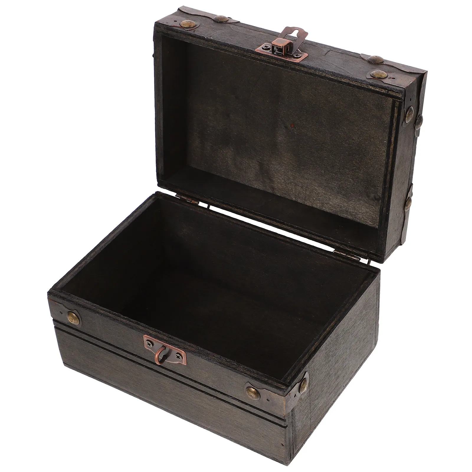 

Wooden Treasure Chest with Lock Jewelry Storage Box Pirate Party Decor Retro Trinket Case for Kids Adults Home Decor