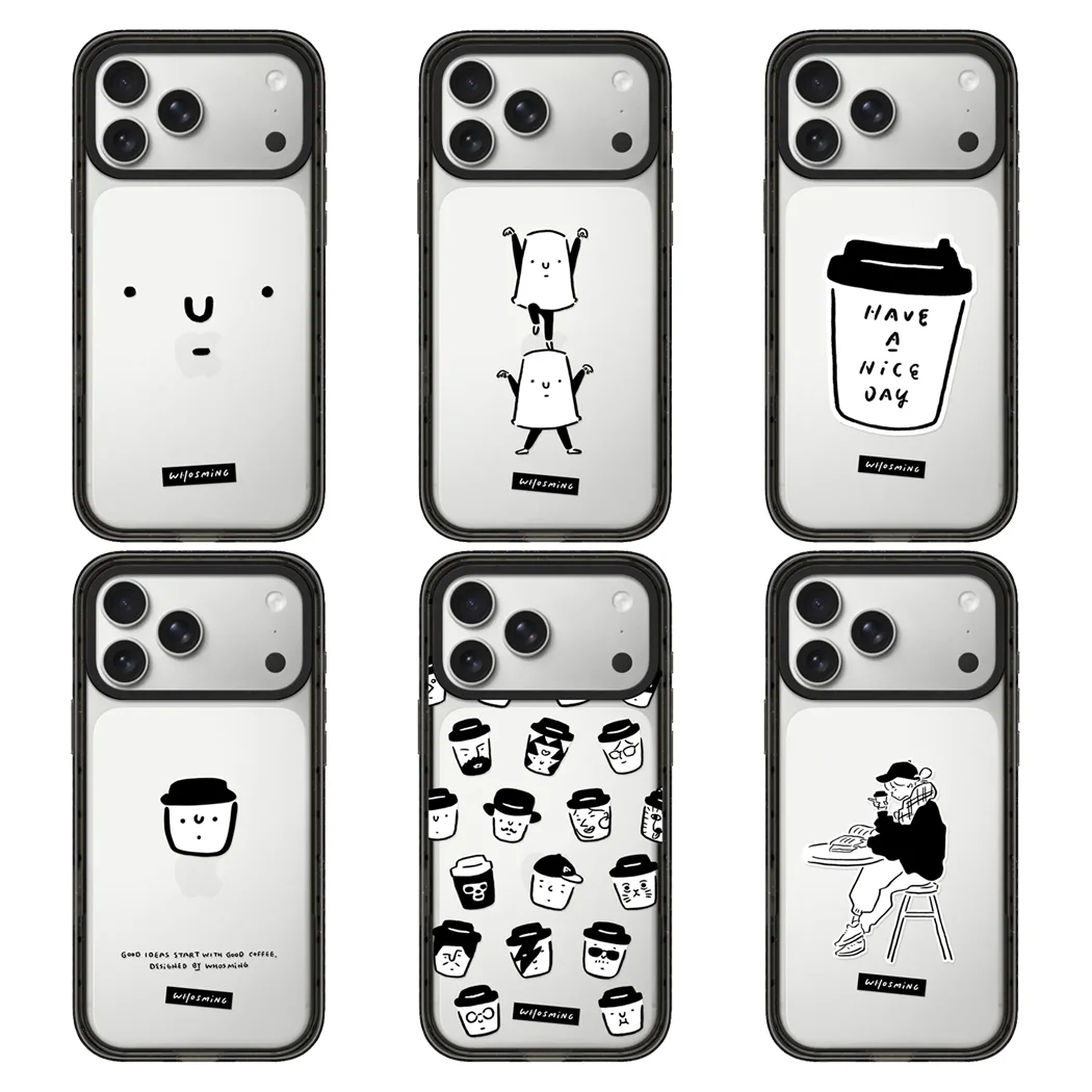 

Cartoon Coffee Cup 2.0 Acrylic Black Border Phone Cover for IPhone 12 13 14 15 16 17 Pro Max Case for IPhone 17 Air