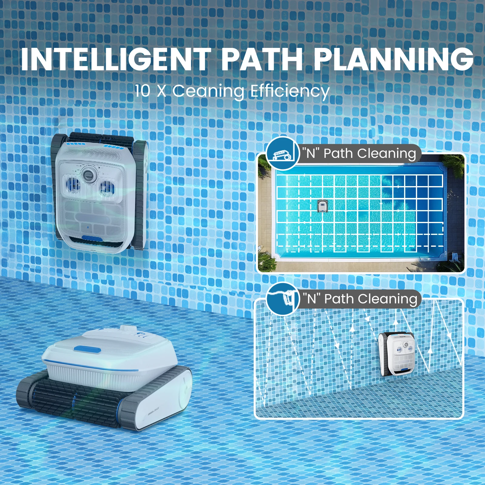WiFi Smart Cordless Robotic Pool Cleaner APP Controlled Automatic Swimming Pool Vacuum Cleaner