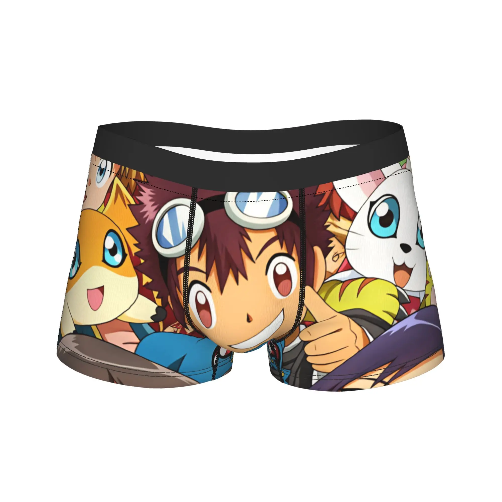 Digimon Adventure 02 New Year Kimono Cherry Blossom Full Team Shorts Briefs  Underwear Hot Sale Man Boxershorts Underpants