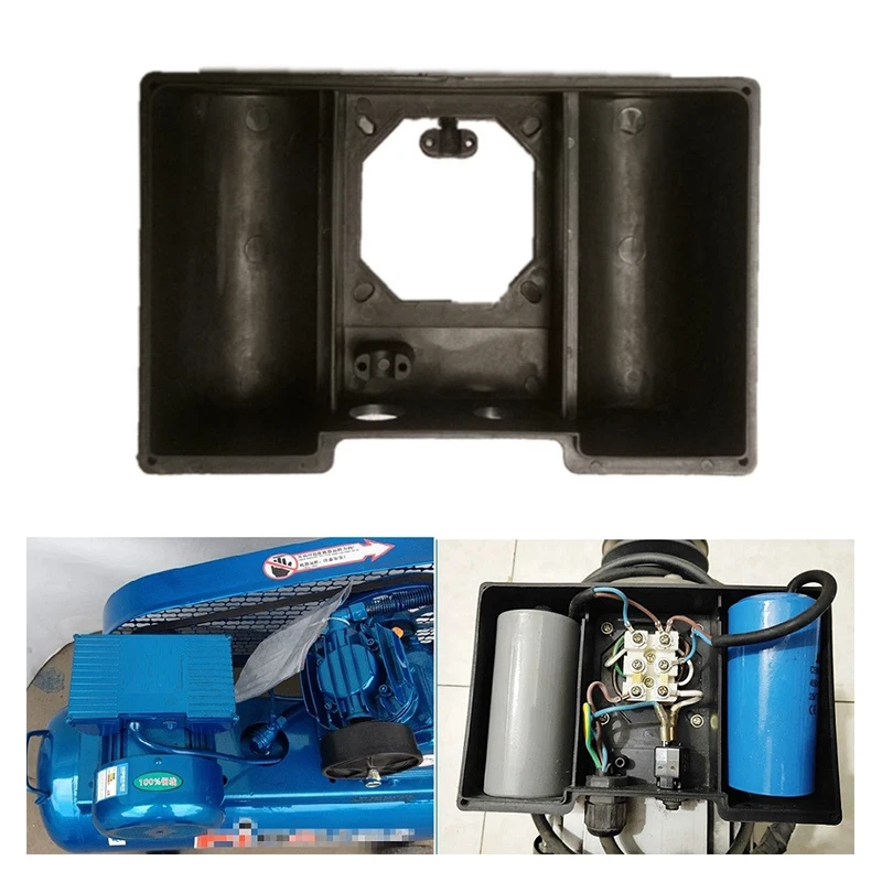 Single-Phase Electric Air Compressor Motor Junction Box - Plastic Capacitor Box for Air Pump Convenient Installation Accessory view 2