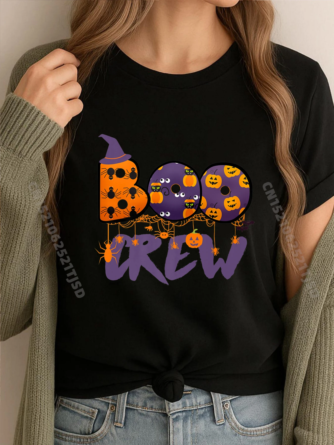 

Рубашка Boo Boo Crew для девочек, костюм на Хэллоуин, футболка с рисунком, хлопковая зимняя роскошная одежда, женская одежда в японском стиле