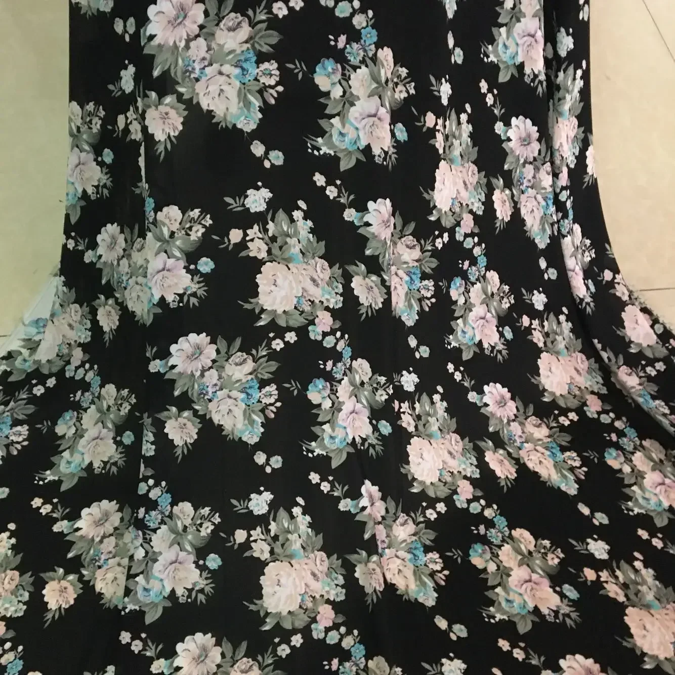 Thin Floral Flower Pattern Chiffon Fabric Printed By Meters for Skirts Dresses Sewing Summer Translucent Cloth Soft Comfortable