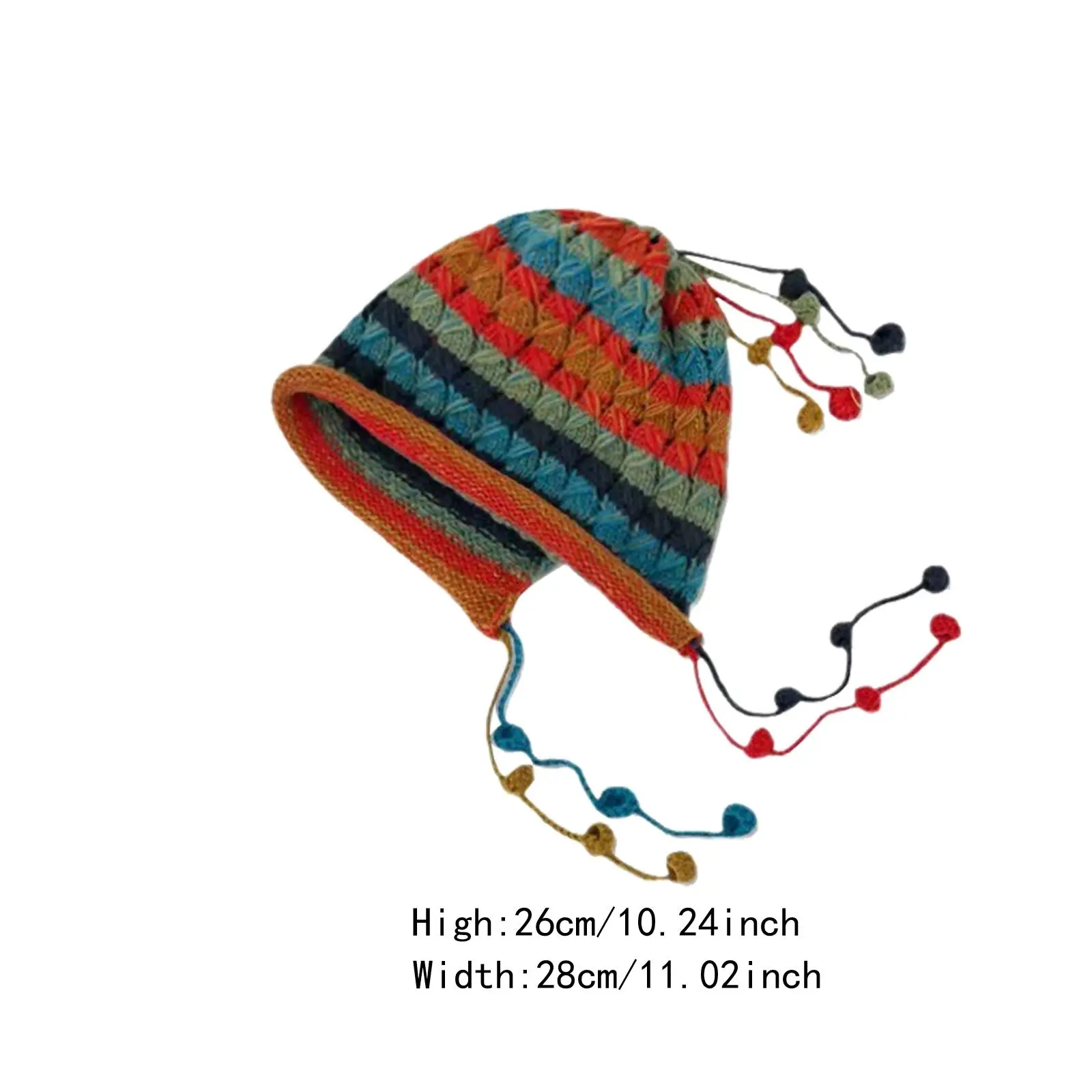 Szydełkowa czapka typu beanie Kolorowy styl vintage Kreatywna ręcznie robiona czapka Sherpa dla pań Sport na świeżym powietrzu Podróżowanie zimowa z plecakiem