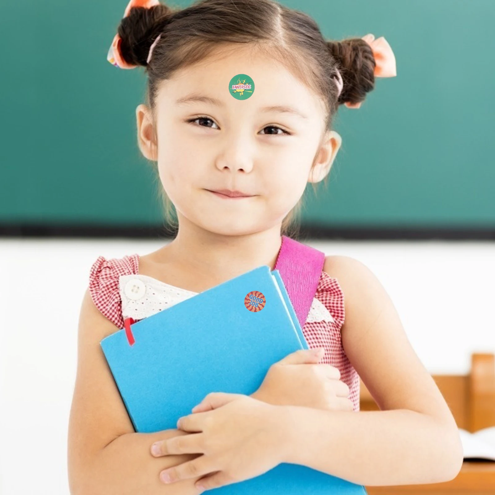 

2 Roll Reward Stickers Teacher Motivation Classroom Sticker Label Motivational Encouragement Sticker Solid Print Portable Easy