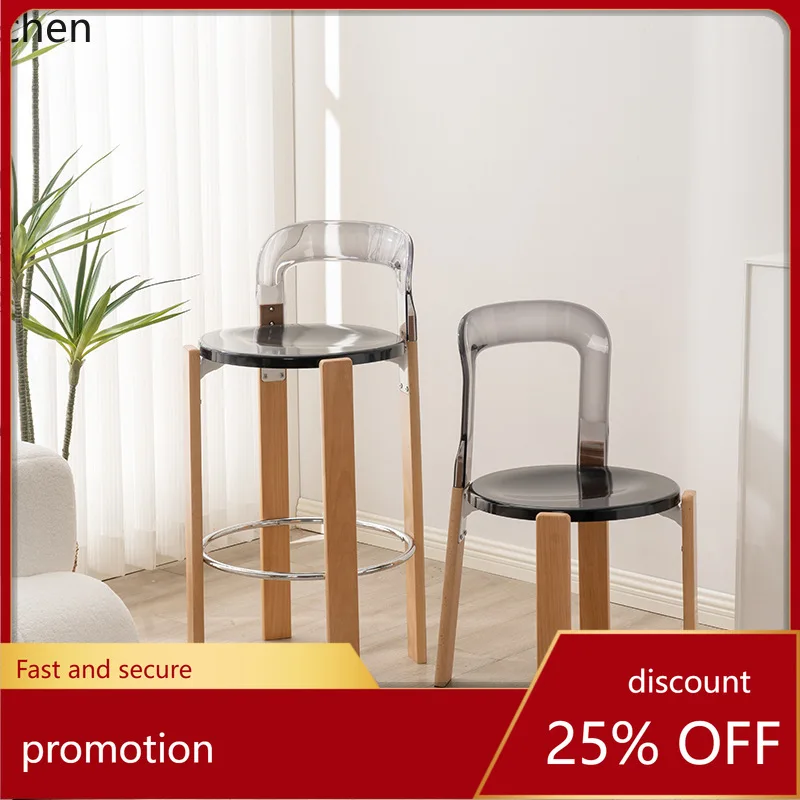 

ZML Solid Wood Negotiation Chair Home Dining Table Chair with Backrest Desk Chair