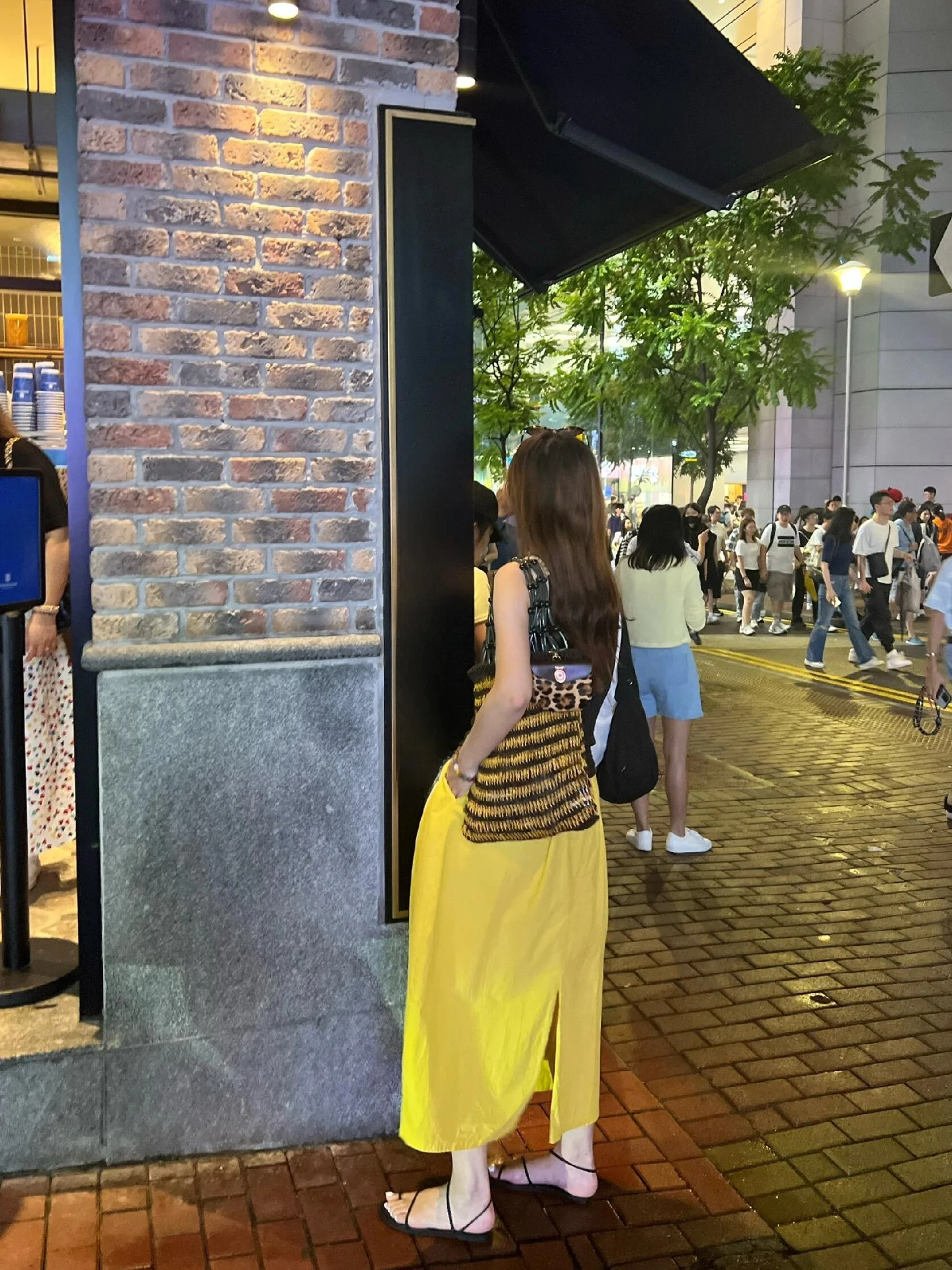 Romantic Yellow High Waist Elastic Waist Midi Skirt Women's Casual Versatile Spring Autumn New Style A-Line Cotton Skirt