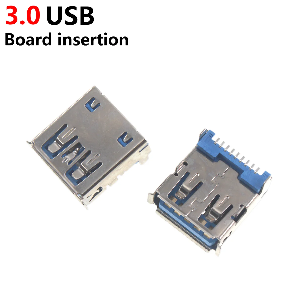 Conector hembra USB 3,0, 50/20 piezas, 90, 180 grados, DIP U Disk, alta velocidad, doble transmisión, boca plana deformada