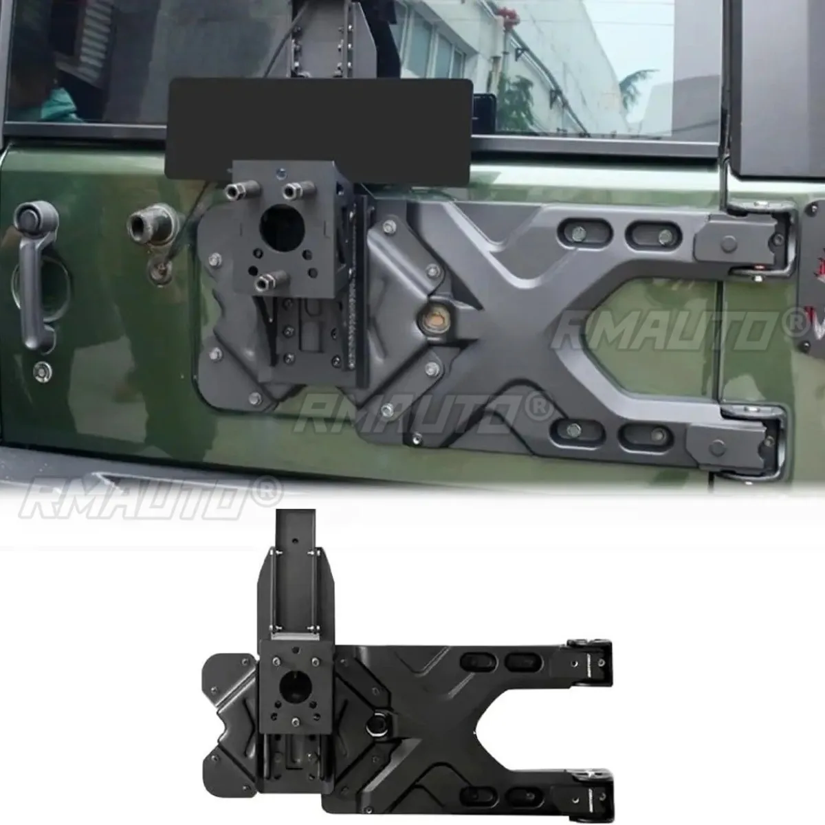 

Aluminum Alloy Spare Tire Rack For Jeep Wrangler JK 2007-2017 Spare Tire Lotus Leaf Bracket Reinforced Hinges Car Accessories